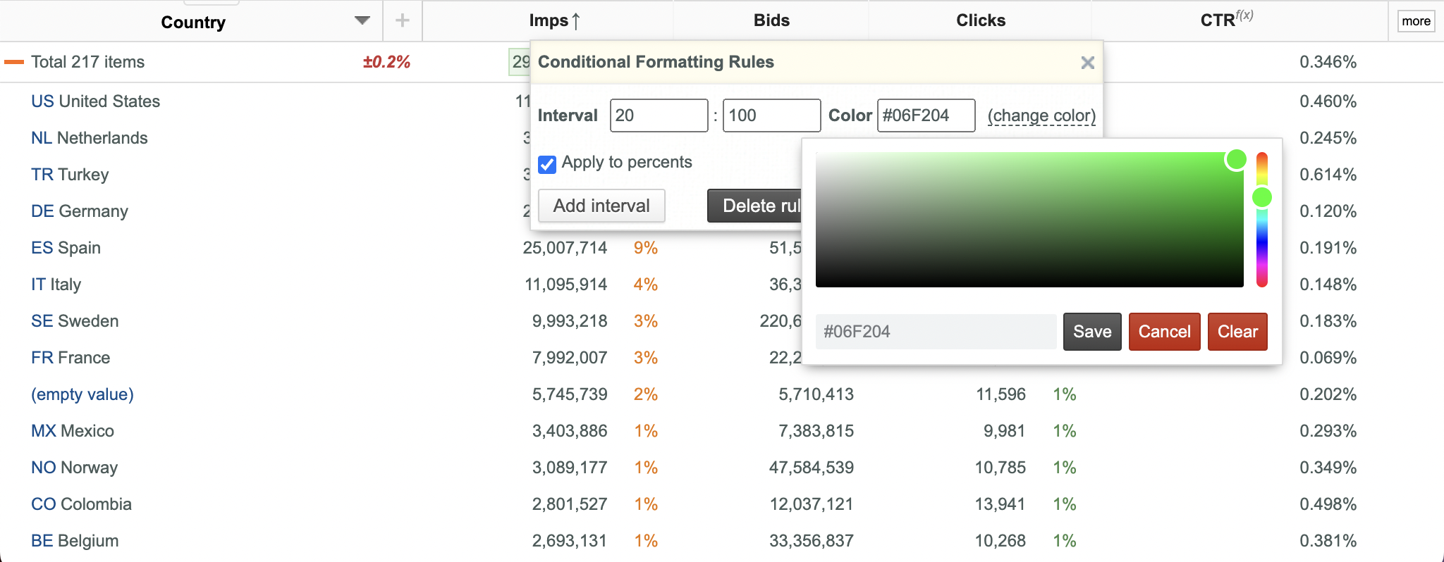 Using conditional formatting - u-Slicer Knowledge Base
